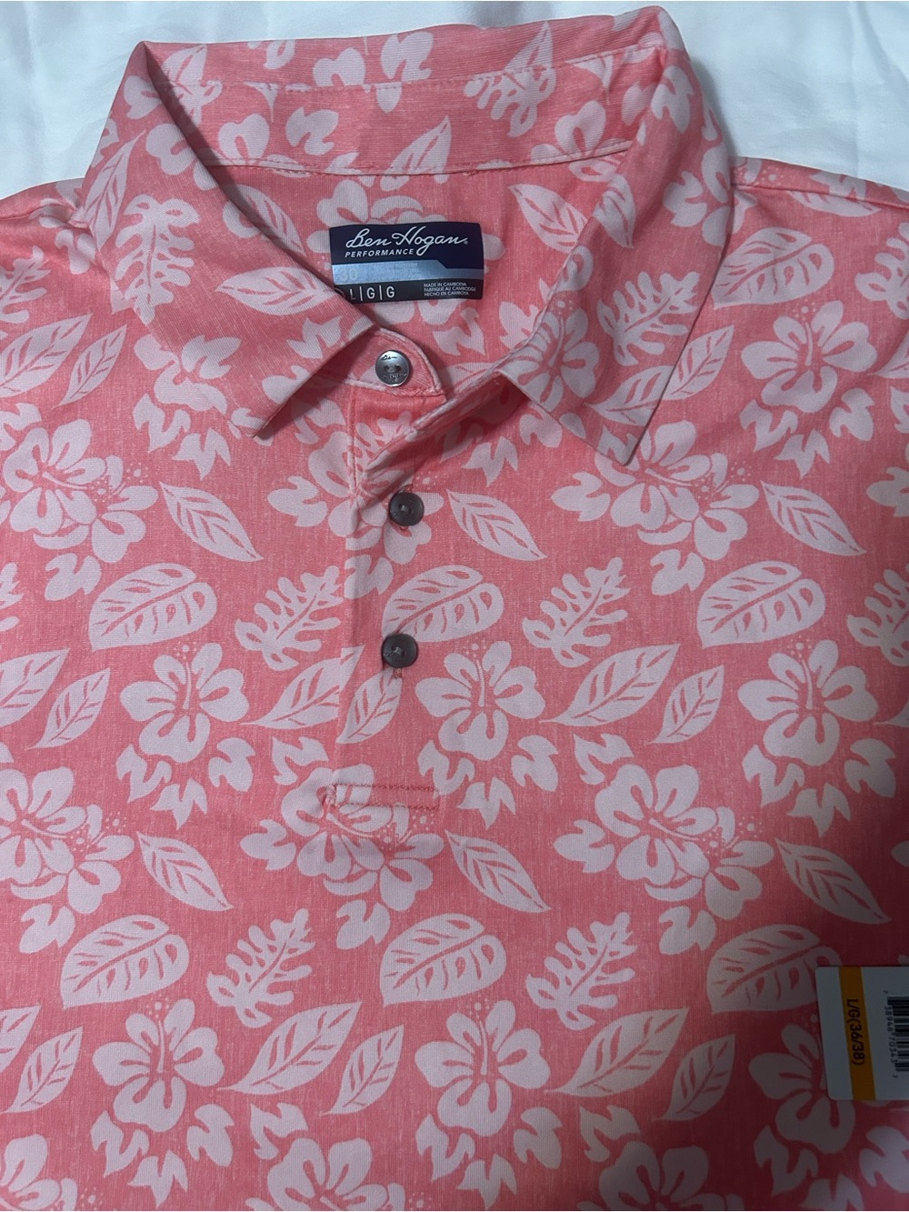 Hogan Men’s Pink Floral Polo Shirt